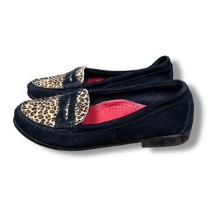 G.H. Bass & Co. Black and Leopard Print Loafers